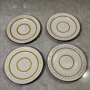 Vintage Stangl Pottery Golden Blossom saucer plates set of 4.